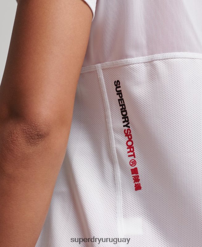 uy Superdry mujer camiseta core activa blanco DT2N8Z2709 ropa