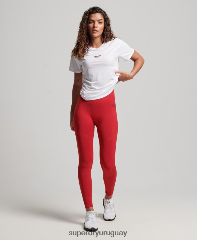 uy Superdry mujer camiseta core activa blanco DT2N8Z2709 ropa