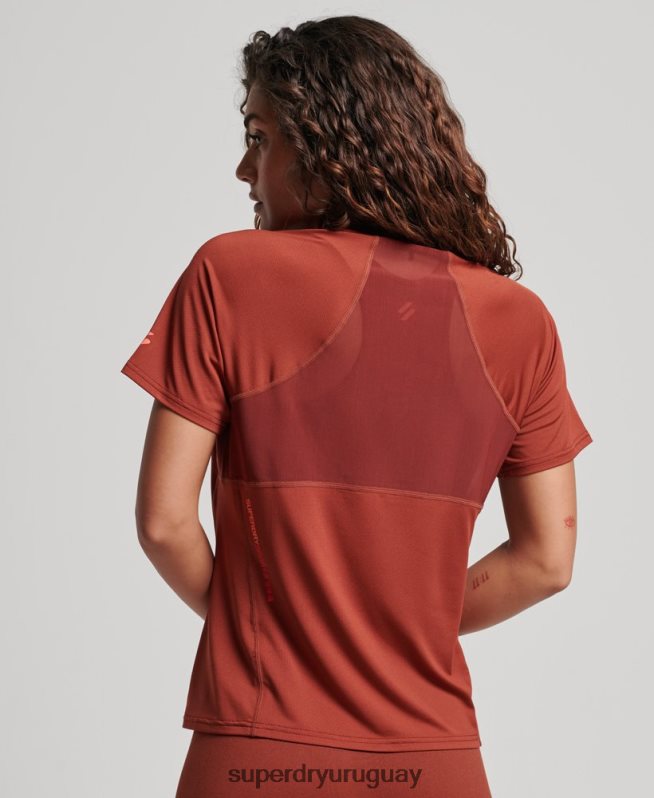 uy Superdry mujer camiseta core activa marrón DT2N8Z2697 ropa