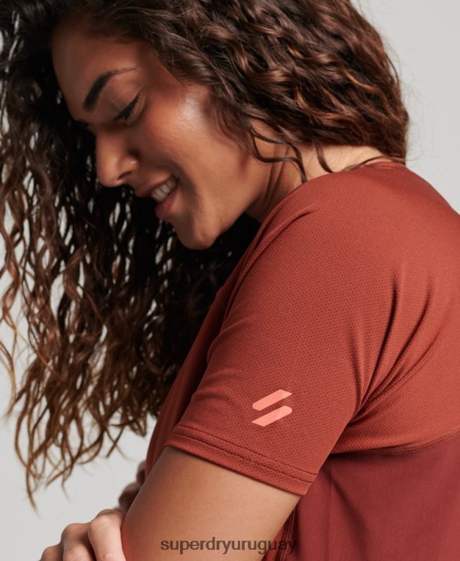 uy Superdry mujer camiseta core activa marrón DT2N8Z2697 ropa