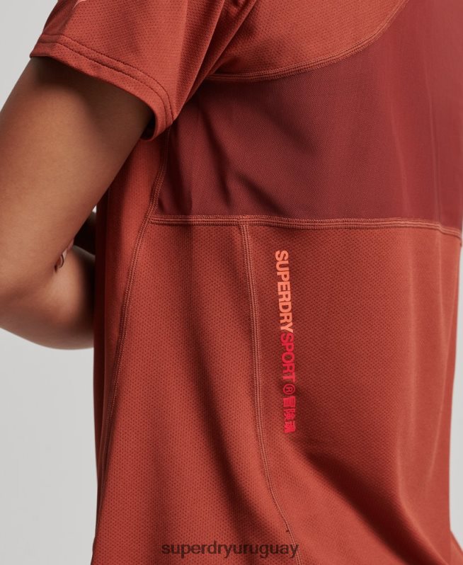 uy Superdry mujer camiseta core activa marrón DT2N8Z2697 ropa