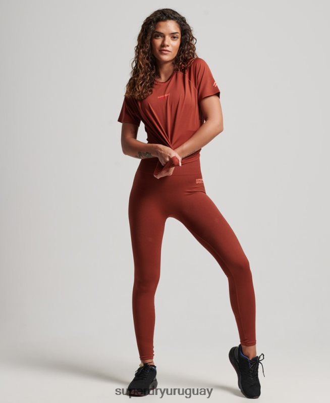 uy Superdry mujer camiseta core activa marrón DT2N8Z2697 ropa