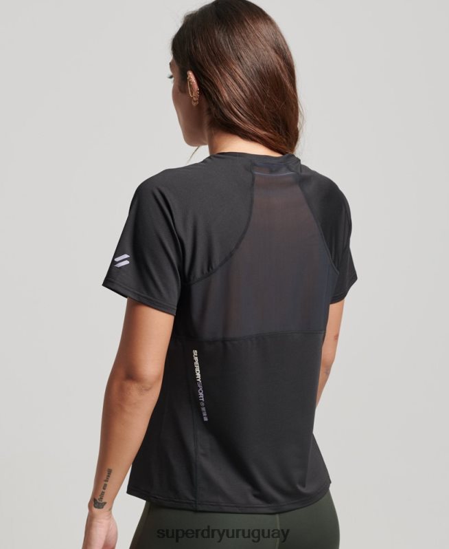 uy Superdry mujer camiseta core activa negro DT2N8Z2701 ropa