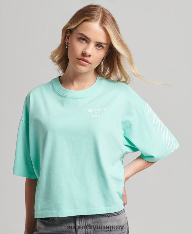 uy Superdry mujer camiseta core sport azul DT2N8Z2801 ropa