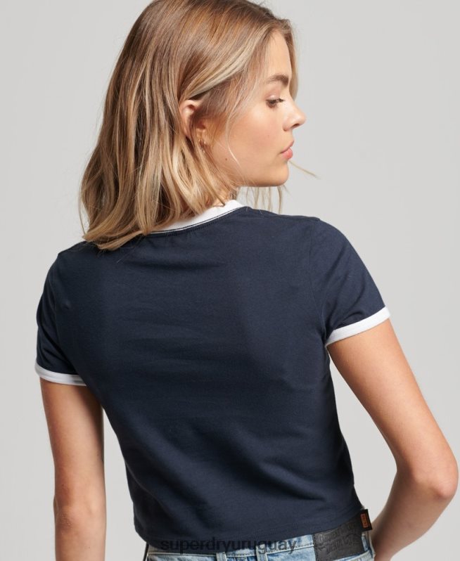 uy Superdry mujer camiseta corta de algodón orgánico Armada DT2N8Z2675 ropa
