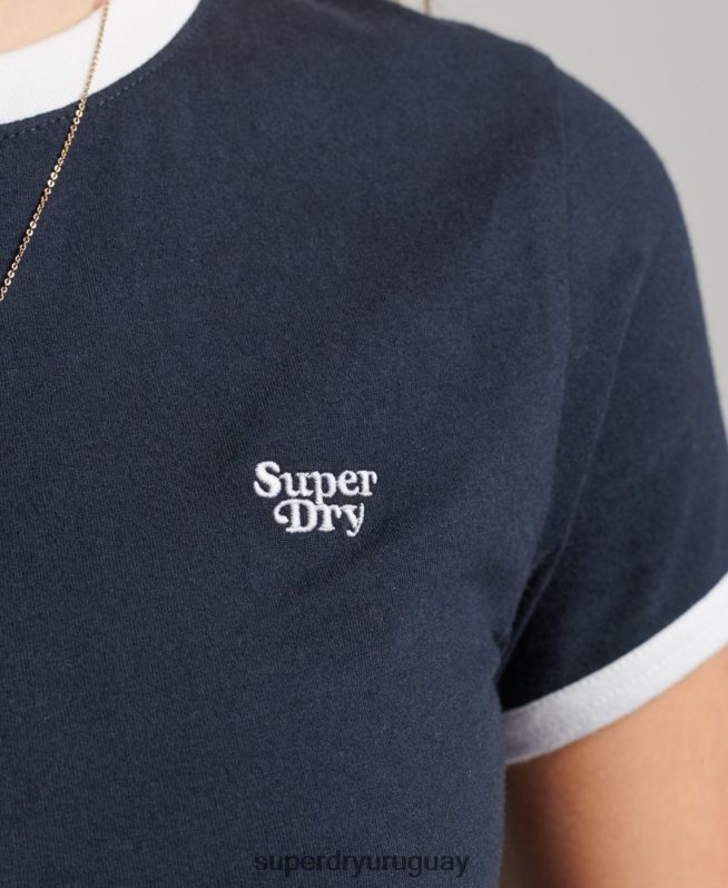uy Superdry mujer camiseta corta de algodón orgánico Armada DT2N8Z2675 ropa