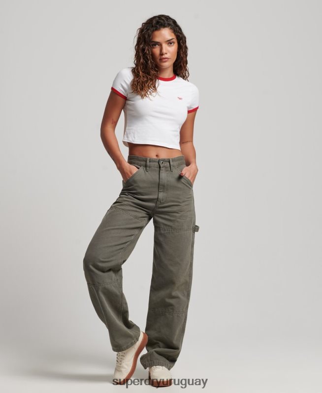 uy Superdry mujer camiseta corta de algodón orgánico blanco DT2N8Z2691 ropa