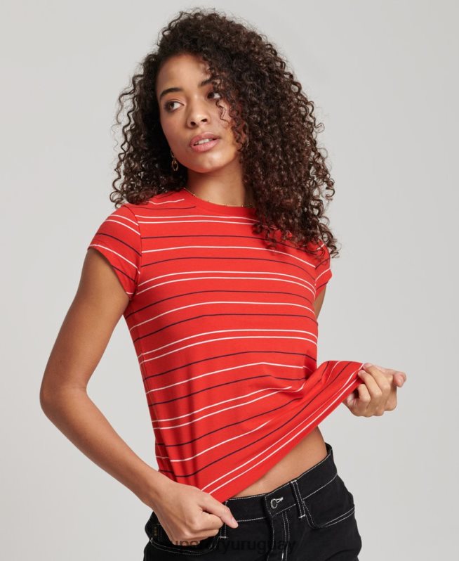 uy Superdry mujer camiseta corta vintage rojo DT2N8Z6195 ropa