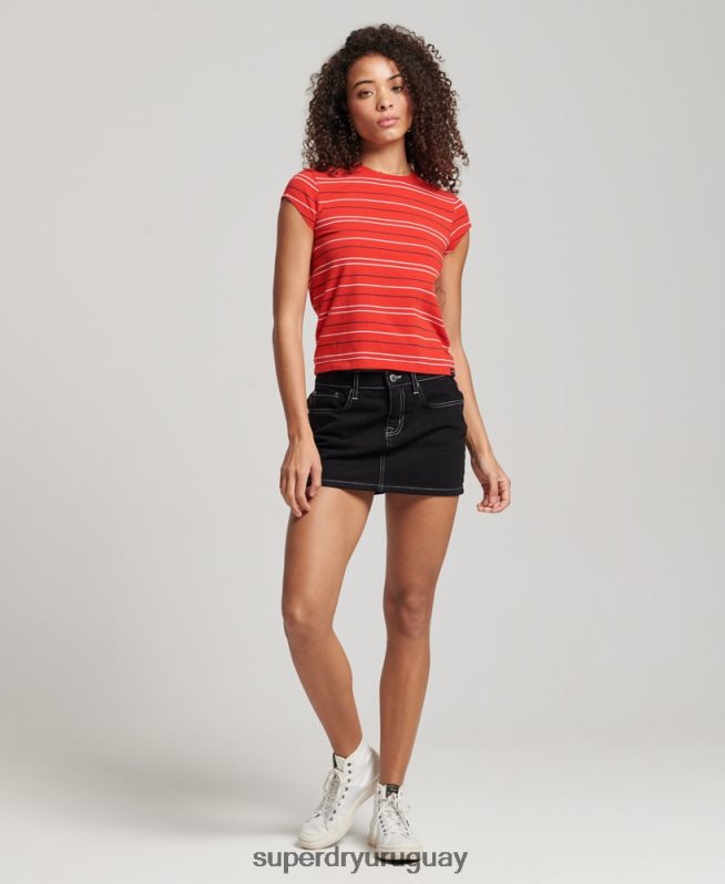 uy Superdry mujer camiseta corta vintage rojo DT2N8Z6195 ropa