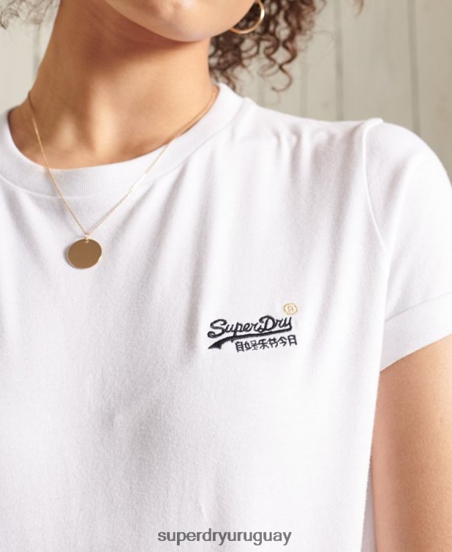 uy Superdry mujer camiseta de algodón orgánico blanco DT2N8Z2847 ropa