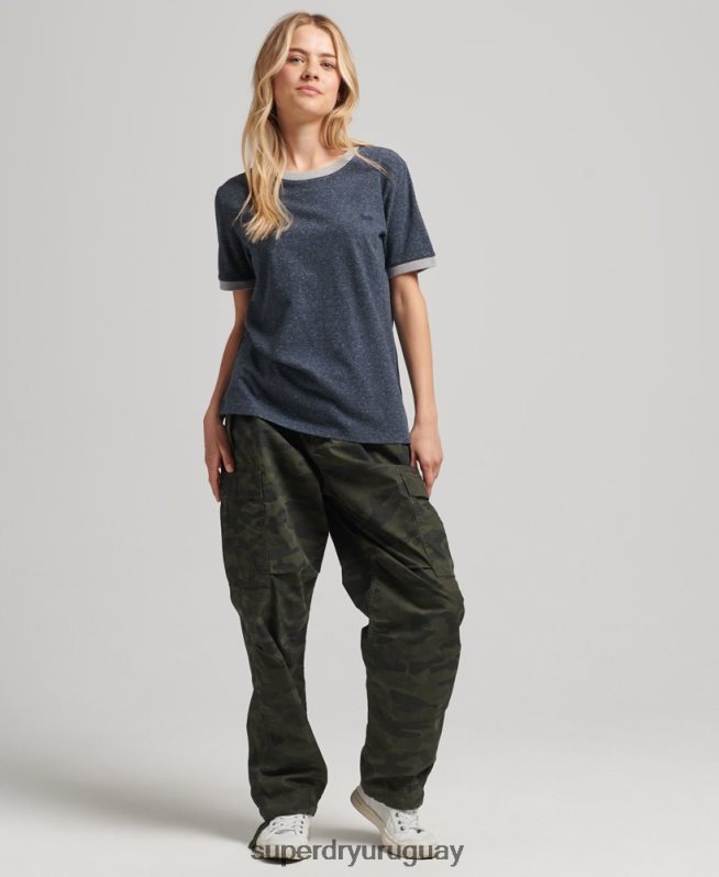 uy Superdry mujer camiseta de algodón orgánico con logo vintage Armada DT2N8Z6239 ropa