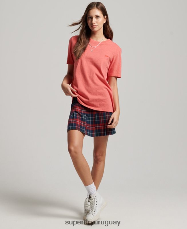 uy Superdry mujer camiseta de algodón orgánico con logo vintage bordado coral DT2N8Z2306 ropa