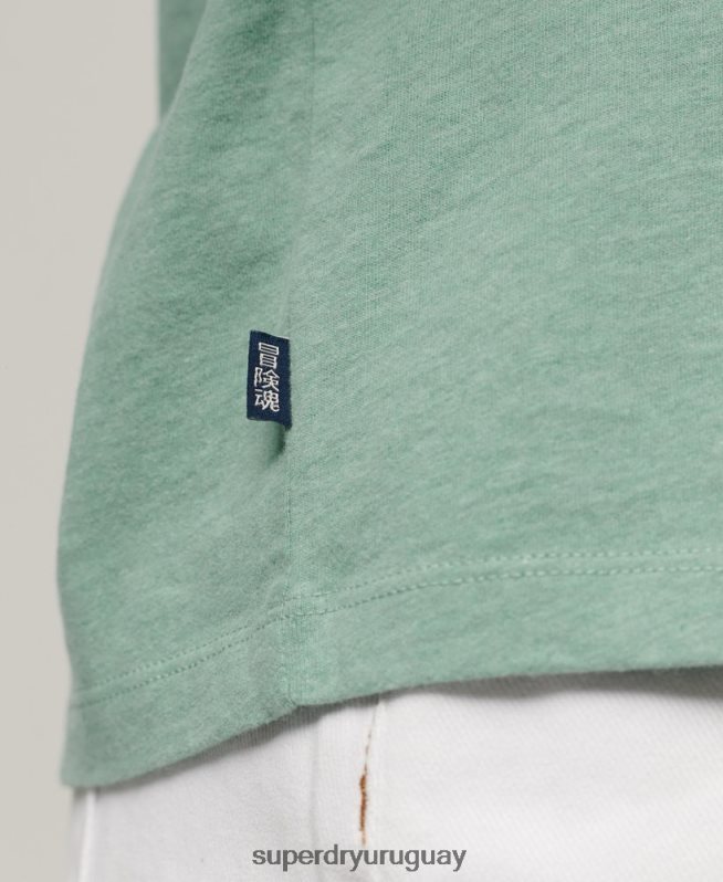 uy Superdry mujer camiseta de algodón orgánico con logo vintage bordado verde DT2N8Z2250 ropa