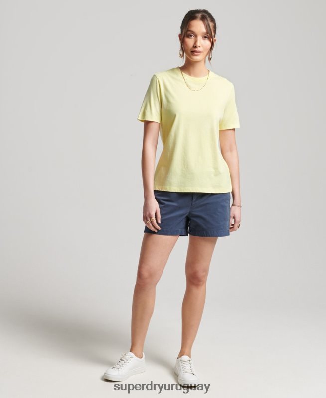 uy Superdry mujer camiseta de algodón orgánico studios essential amarillo DT2N8Z6250 ropa