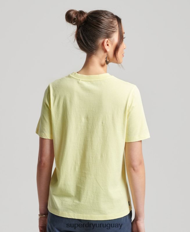 uy Superdry mujer camiseta de algodón orgánico studios essential amarillo DT2N8Z6250 ropa