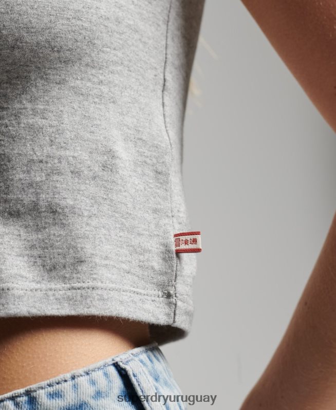 uy Superdry mujer camiseta de béisbol vintage de algodón orgánico rojo DT2N8Z6231 ropa