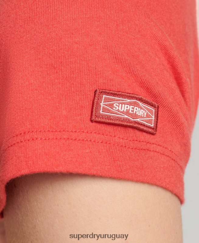uy Superdry mujer camiseta de béisbol vintage de algodón orgánico rosa DT2N8Z6232 ropa