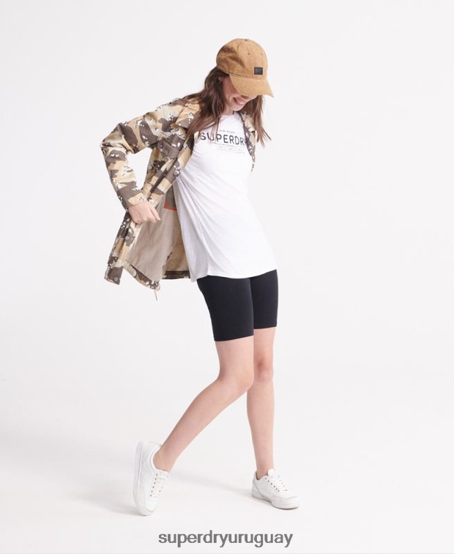 uy Superdry mujer camiseta de lino del desierto blanco DT2N8Z2839 ropa