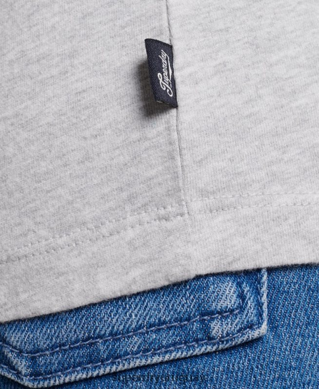 uy Superdry mujer camiseta de manga larga con logo vintage de algodón orgánico gris claro DT2N8Z2971 ropa