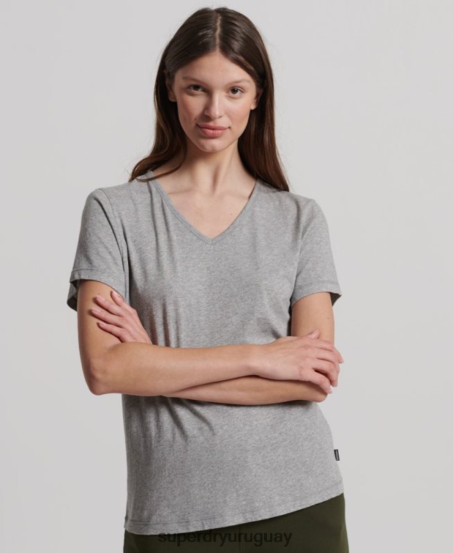 uy Superdry mujer camiseta de salón de algodón orgánico gris DT2N8Z2848 ropa