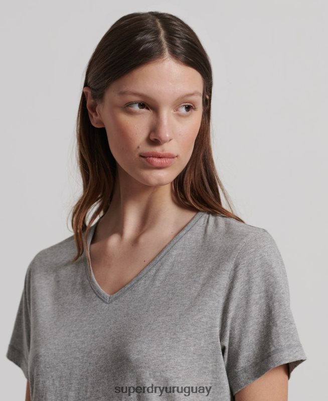 uy Superdry mujer camiseta de salón de algodón orgánico gris DT2N8Z2848 ropa