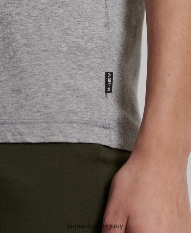 uy Superdry mujer camiseta de salón de algodón orgánico gris DT2N8Z2848 ropa