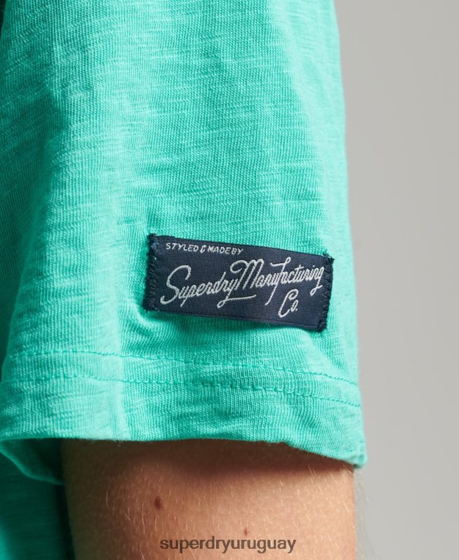 uy Superdry mujer camiseta de temporada con logo vintage verde DT2N8Z2781 ropa