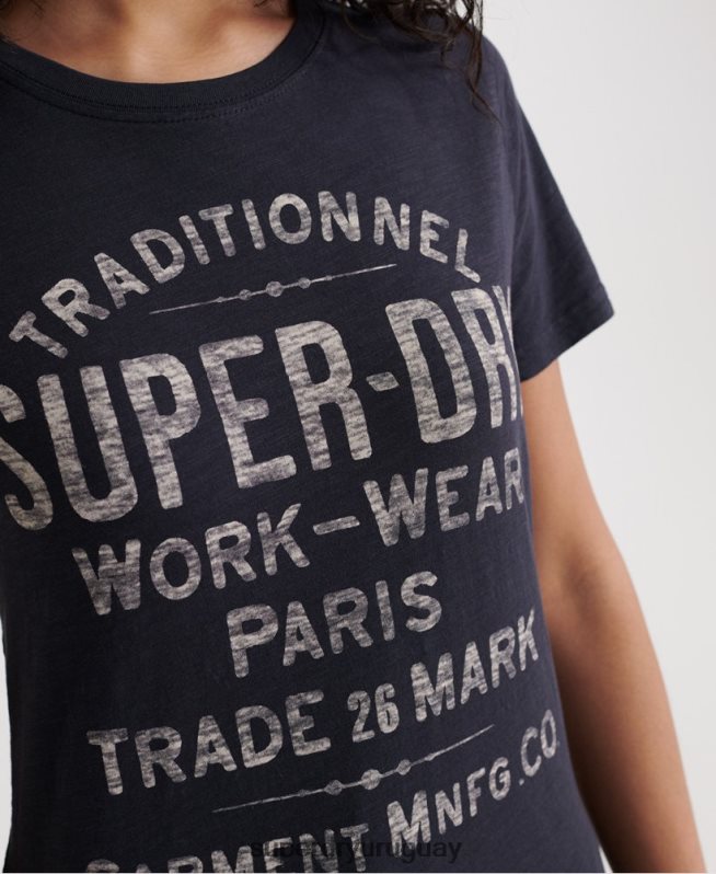 uy Superdry mujer camiseta de trabajo Armada DT2N8Z2863 ropa