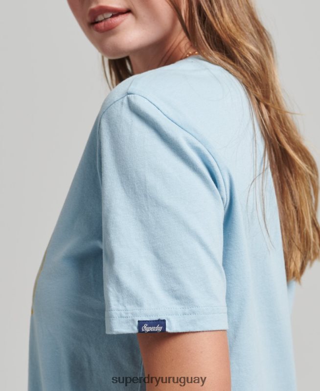 uy Superdry mujer camiseta de viaje azul DT2N8Z6213 ropa