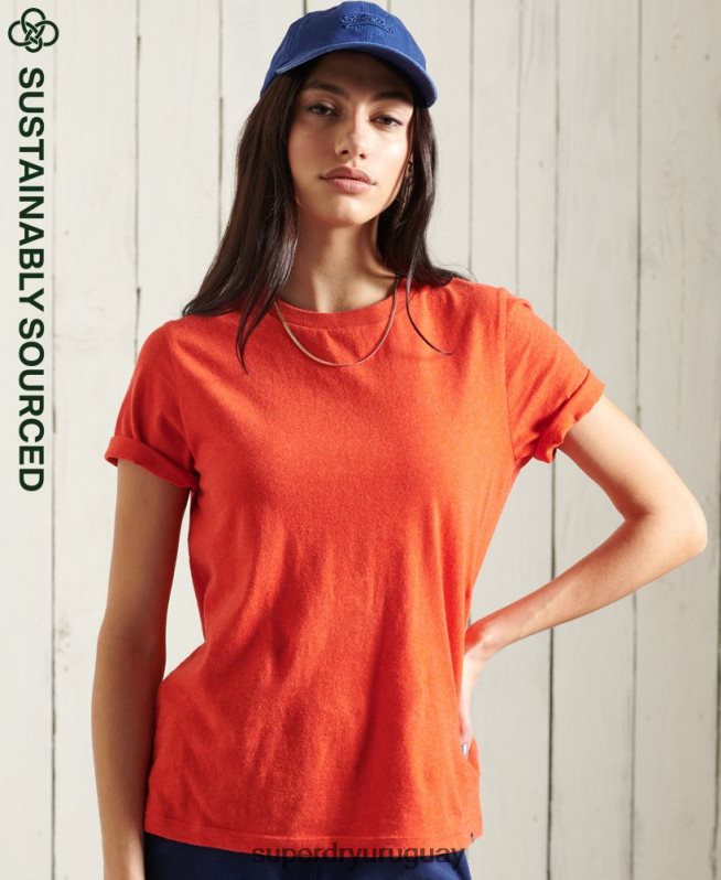 uy Superdry mujer camiseta esencial de algodón orgánico naranja DT2N8Z6280 ropa