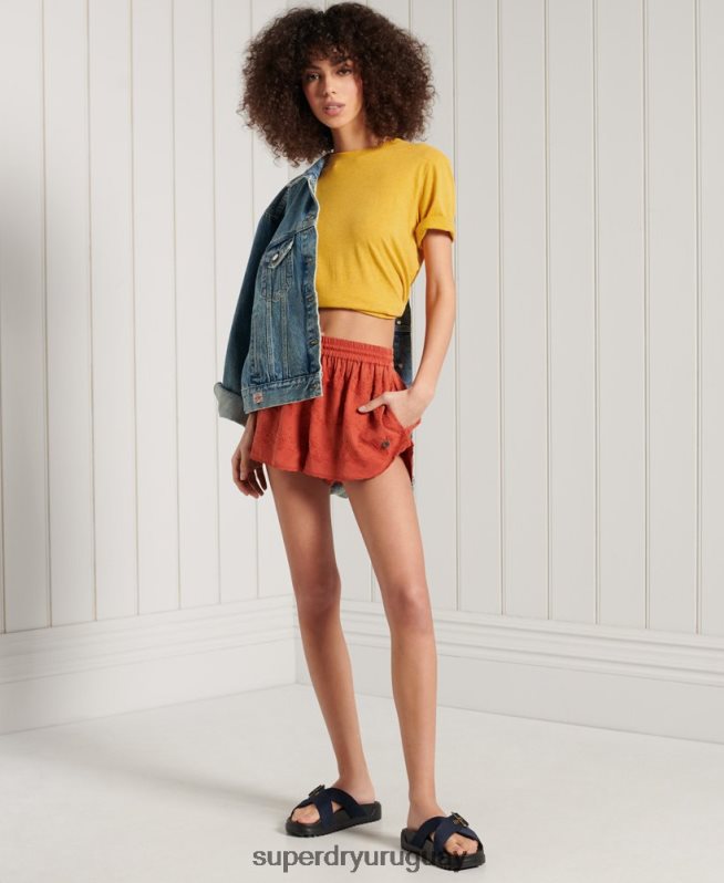 uy Superdry mujer camiseta esencial de algodón orgánico naranja DT2N8Z6306 ropa
