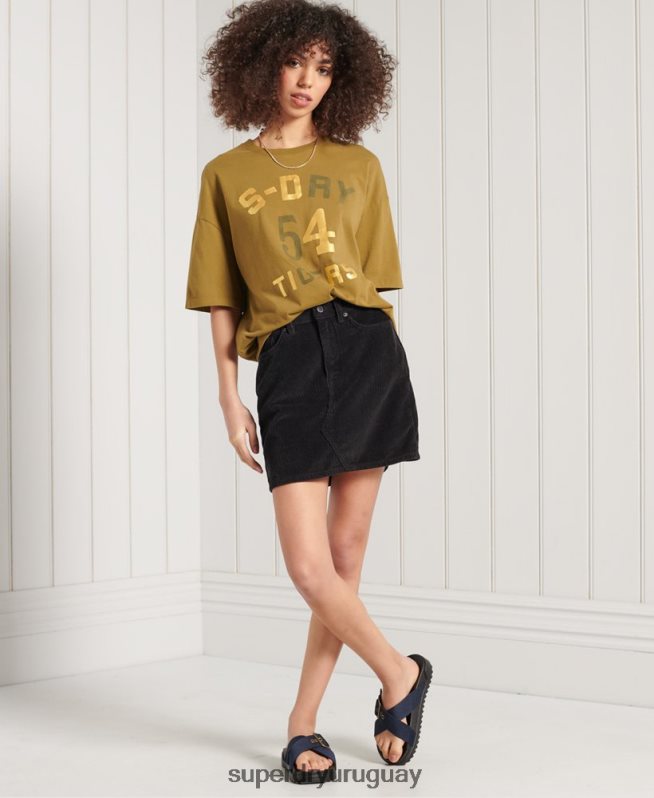 uy Superdry mujer camiseta estilo boxy narrativa militar verde DT2N8Z2802 ropa