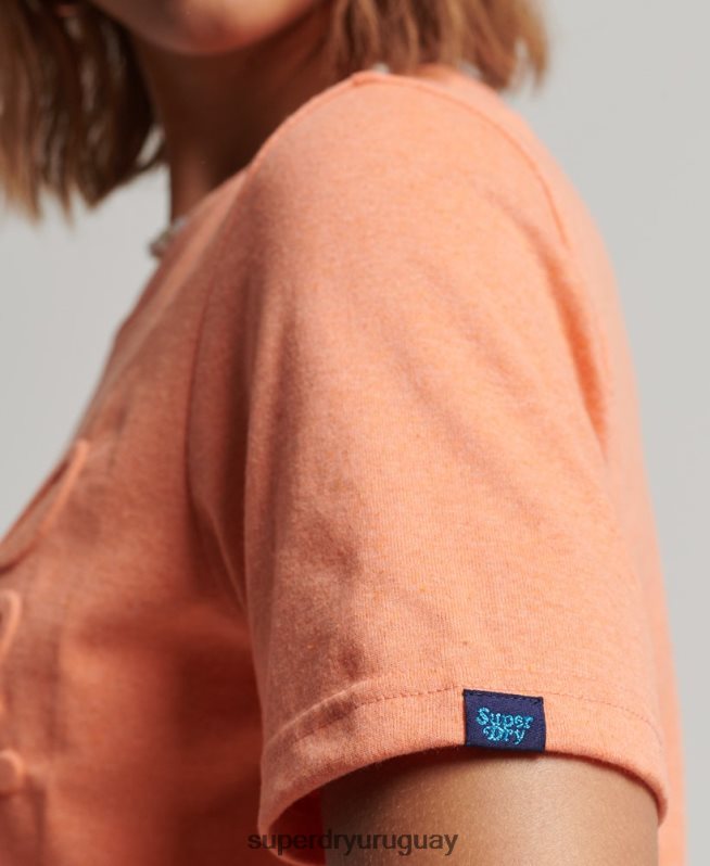 uy Superdry mujer camiseta estilo script en relieve naranja DT2N8Z6257 ropa