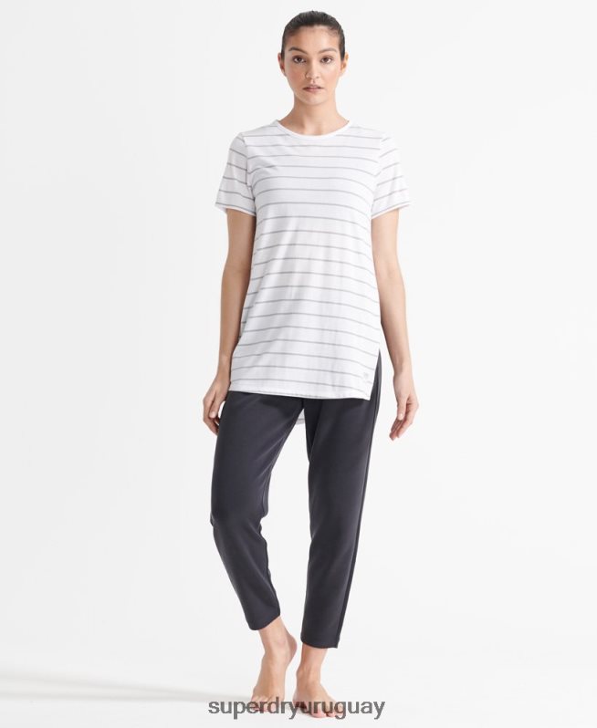 uy Superdry mujer camiseta flex larga gris DT2N8Z2858 ropa