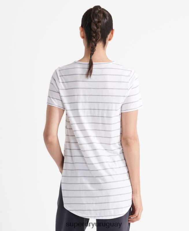 uy Superdry mujer camiseta flex larga gris DT2N8Z2858 ropa