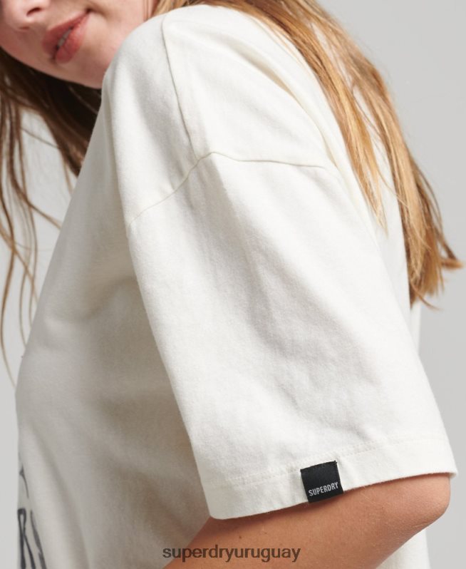uy Superdry mujer camiseta folk nómada blanco DT2N8Z2724 ropa