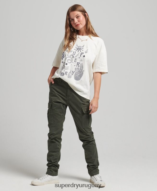 uy Superdry mujer camiseta folk nómada blanco DT2N8Z2724 ropa
