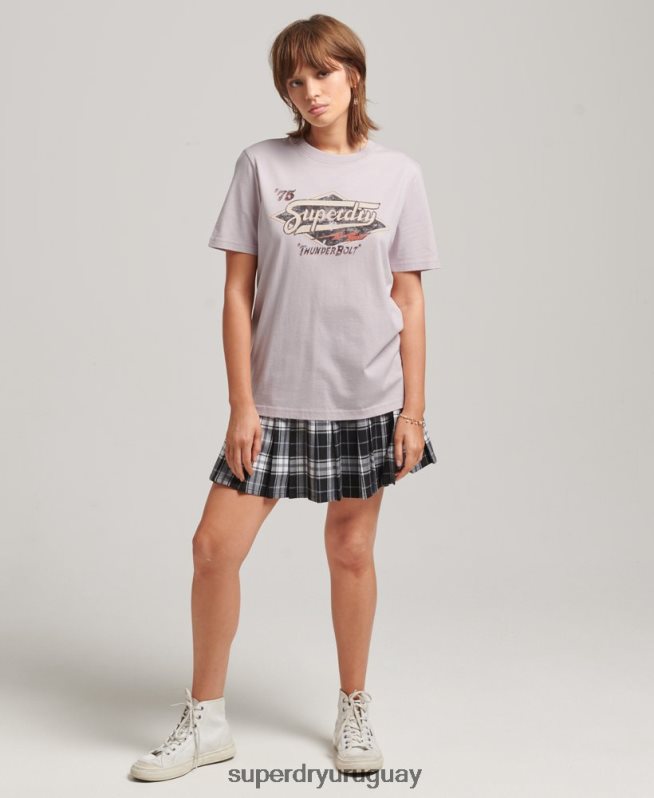 uy Superdry mujer camiseta gráfica bohemia púrpura DT2N8Z2773 ropa