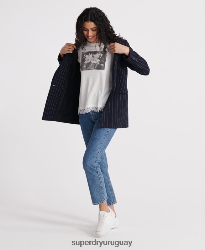uy Superdry mujer camiseta gráfica de encaje tilly blanco DT2N8Z2805 ropa