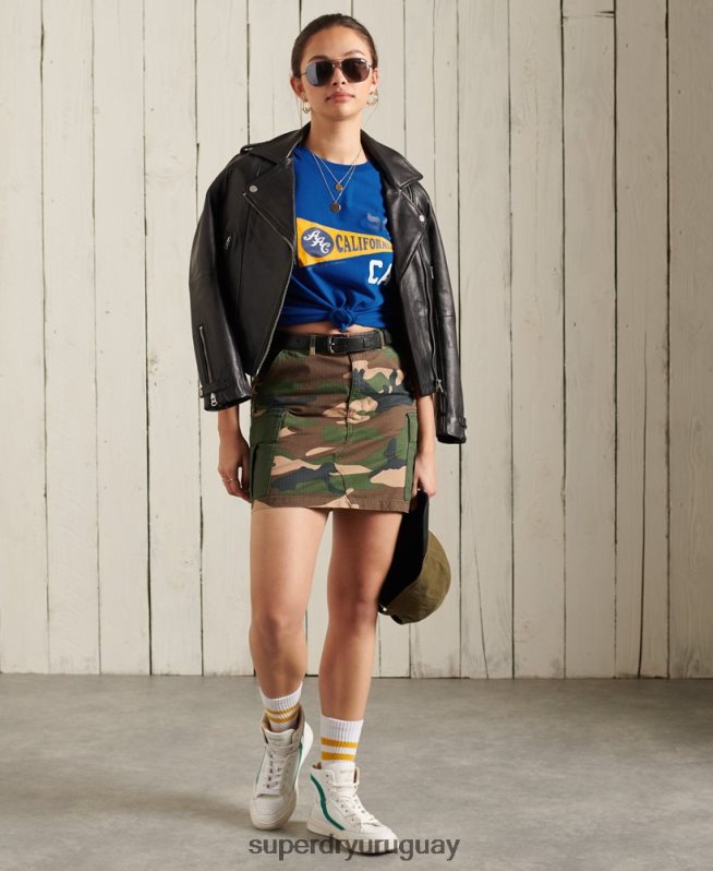 uy Superdry mujer camiseta gráfica de la asociación atlética de california azul DT2N8Z2825 ropa