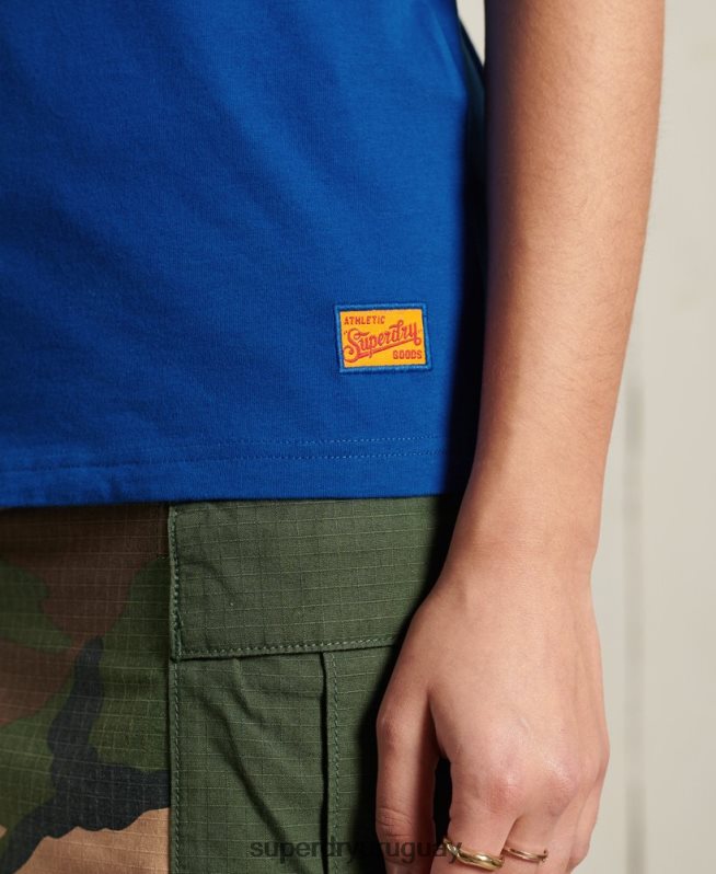 uy Superdry mujer camiseta gráfica de la asociación atlética de california azul DT2N8Z2825 ropa