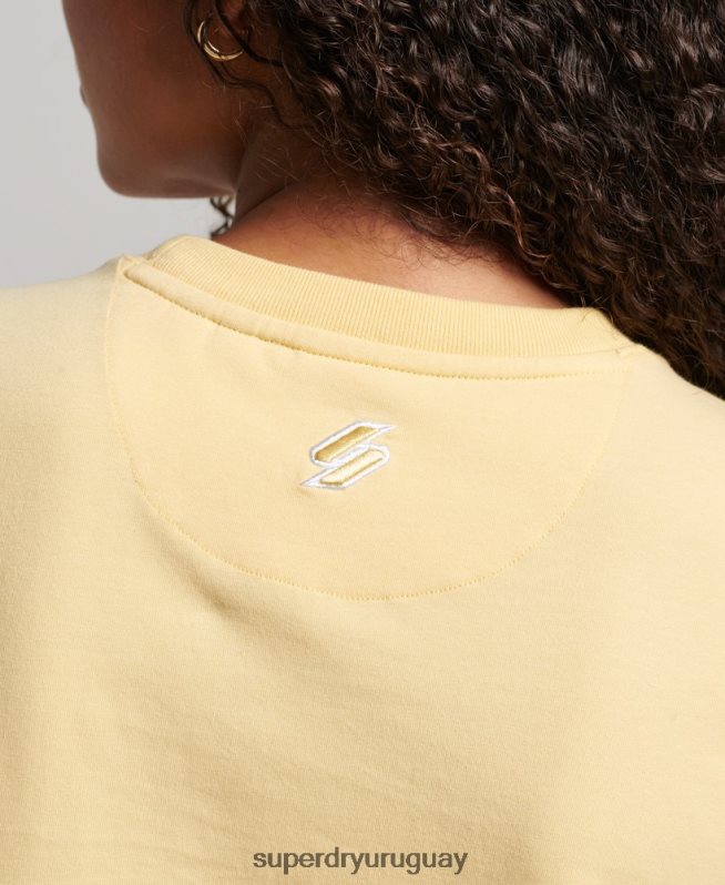 uy Superdry mujer camiseta gráfica de los 90 amarillo DT2N8Z2667 ropa