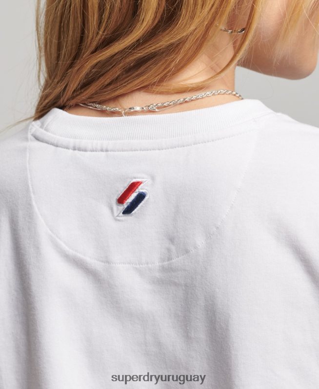 uy Superdry mujer camiseta gráfica de los 90 blanco DT2N8Z2240 ropa