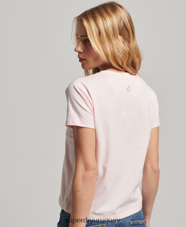 uy Superdry mujer camiseta gráfica de los 90 rosa DT2N8Z2655 ropa