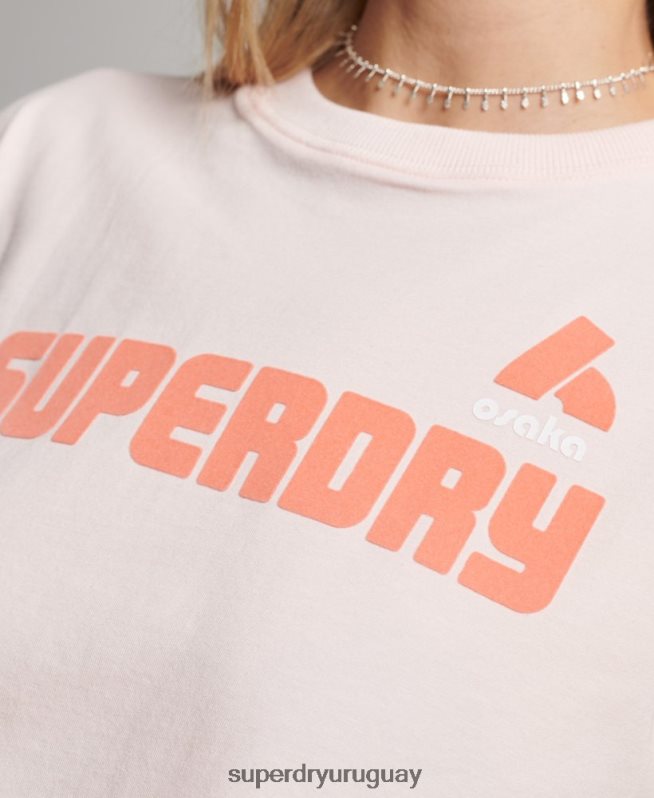 uy Superdry mujer camiseta gráfica de los 90 rosa DT2N8Z2655 ropa