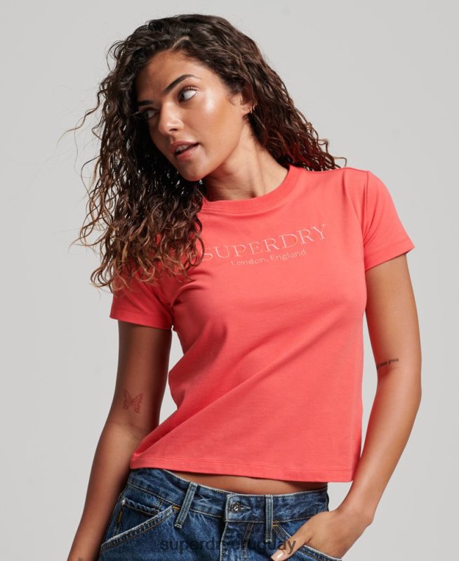 uy Superdry mujer camiseta gráfica de los 90 rosa DT2N8Z2685 ropa