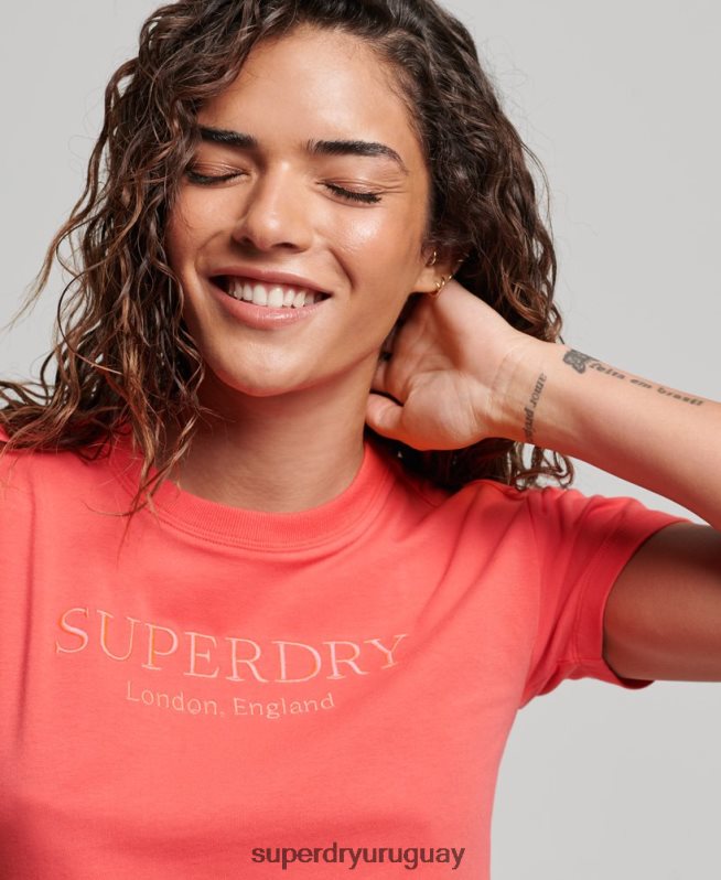 uy Superdry mujer camiseta gráfica de los 90 rosa DT2N8Z2685 ropa