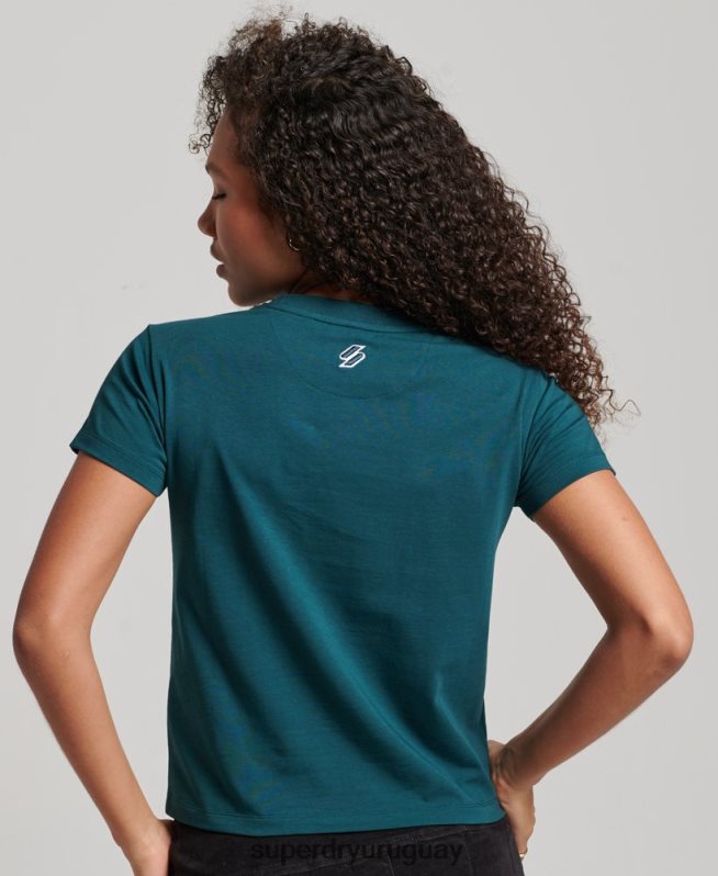 uy Superdry mujer camiseta gráfica de los 90 verde DT2N8Z2639 ropa