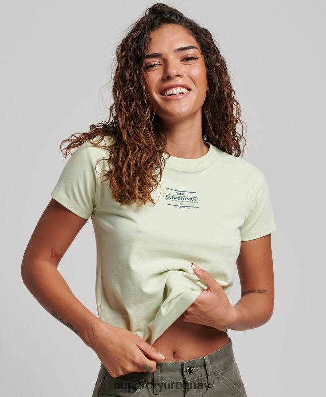 uy Superdry mujer camiseta gráfica de los 90 verde DT2N8Z2718 ropa