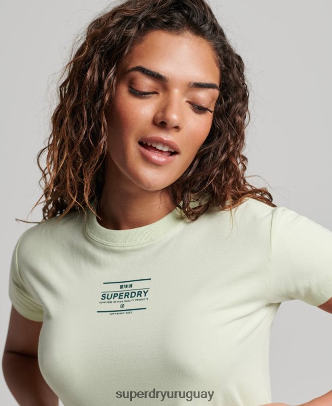 uy Superdry mujer camiseta gráfica de los 90 verde DT2N8Z2718 ropa